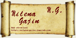 Milena Gajin vizit kartica